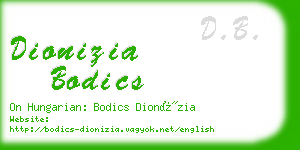 dionizia bodics business card